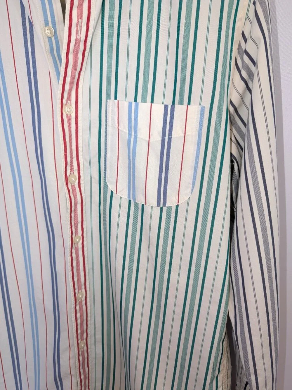 J. Crew Men's | Secret Wash Organic Cotton Multicolor Stripe Button Down Small